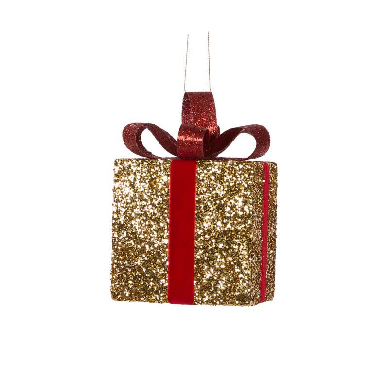 Holly & Ivy 10cm Red And Gold Glittered Gift Box image number 0